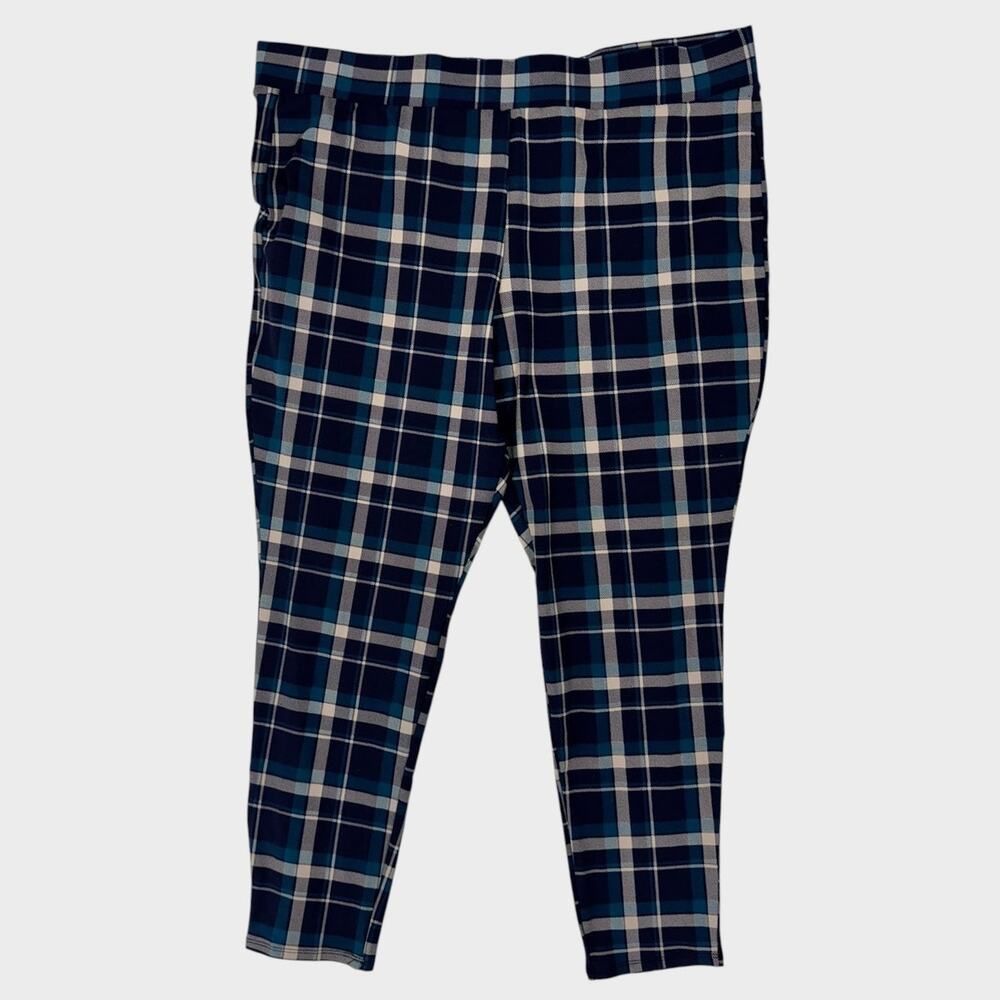 Torrid Womens Size 3 Plaid Blue Yellow Leggings Pants 3X Cotton Spandex - Picture 6 of 9